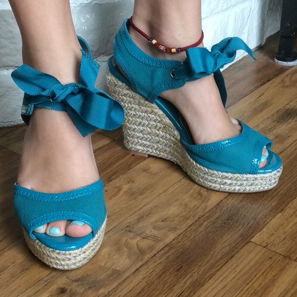 White House Black Market Shoes - Teal wedges